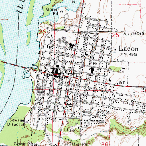 Topographic Map of Marshall County Sheriff's Office, IL