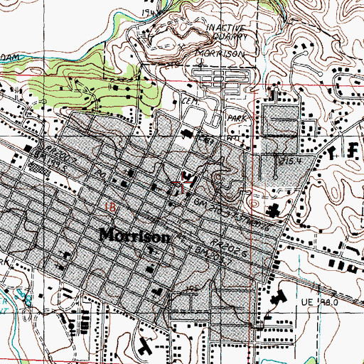 Topographic Map of Whiteside County Sheriff's Office, IL
