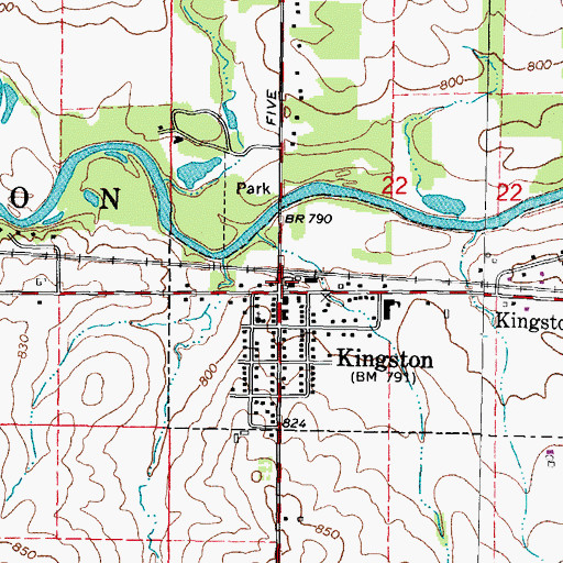 Topographic Map of Kingston Police Department, IL