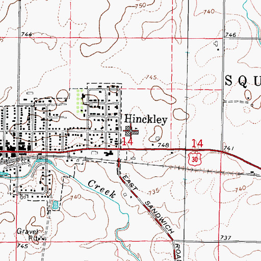 Topographic Map of Hinckley Police Department, IL