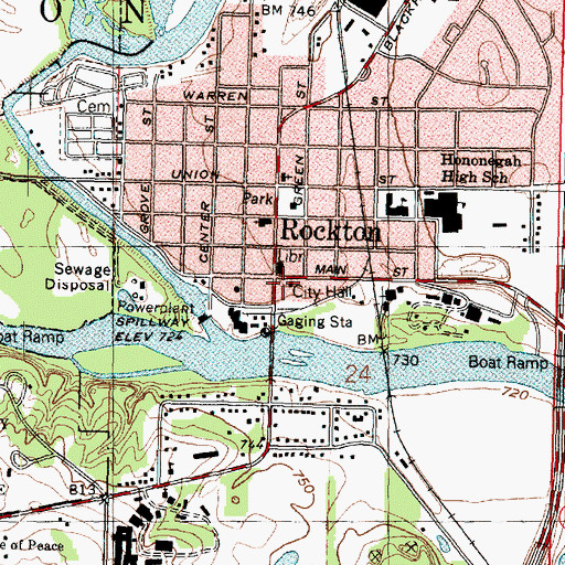 Topographic Map of Rockton Village Police Department, IL