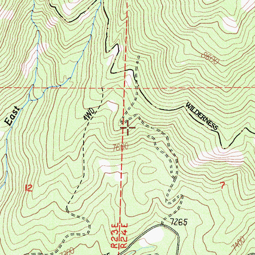Topographic Map of Walker Mine, CA
