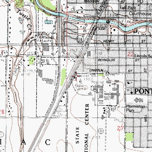 Topographic Map of Illinois State Police Department District 6, IL