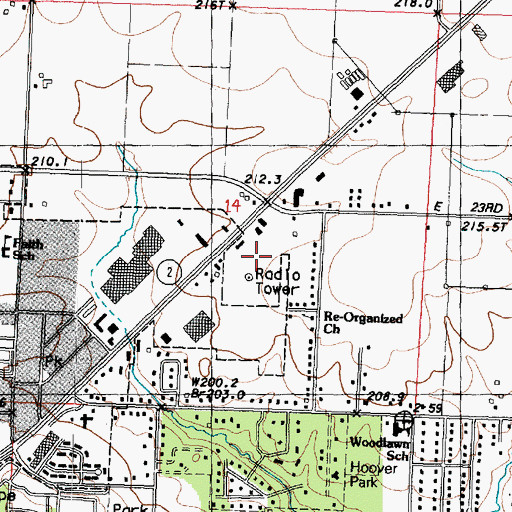 Topographic Map of Illinois State Police District 1, IL
