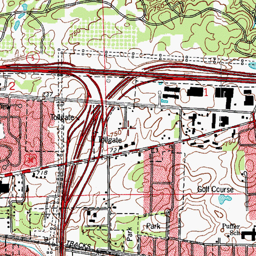 Topographic Map of Illinois State Police Department District 15, IL