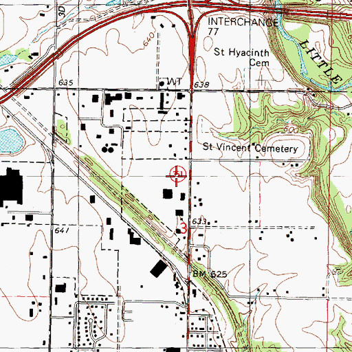 Topographic Map of Illinois State Police Department District 17, IL