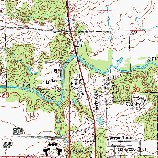 Topographic Map of Illinois State Police Department District 14, IL