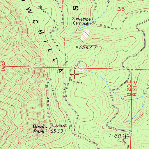 Topographic Map of Signal Group Campground, CA