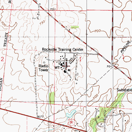 Topographic Map of Rockville Correctional Facility, IN