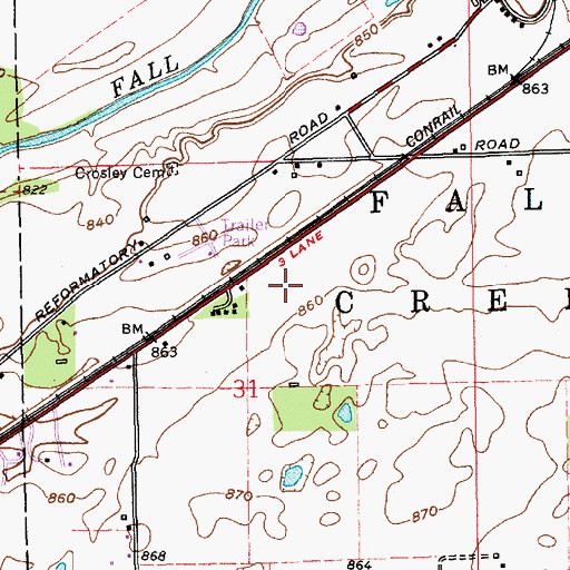 Topographic Map of Pendleton Juvenile Correctional Facility, IN