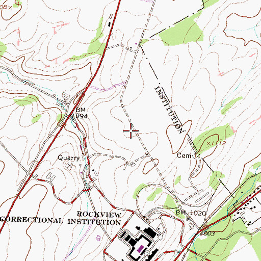 Topographic Map of State Correctional Institution Benner Township, PA