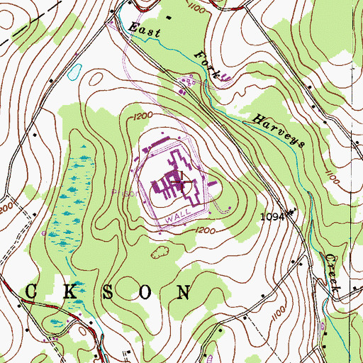 Topographic Map of State Correctional Institution Dallas, PA