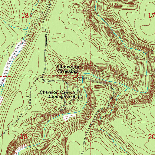 Topographic Map of Chevelon Crossing, AZ