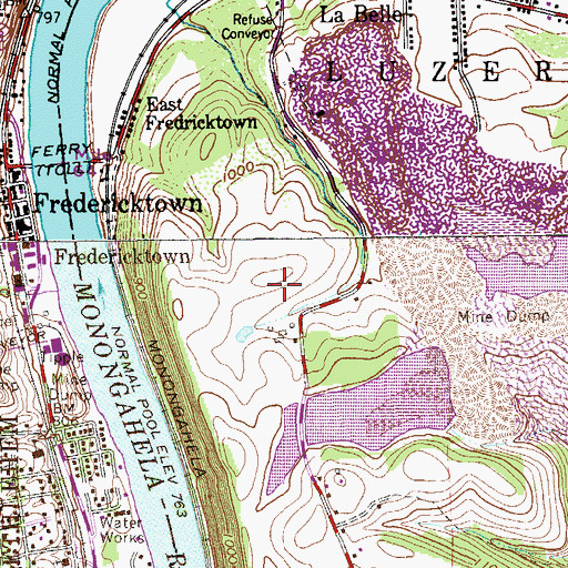 Topographic Map of State Correctional Institution Fayette, PA