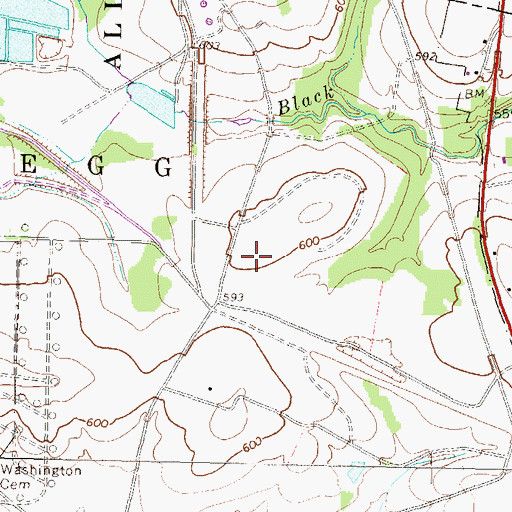 Topographic Map of United States Penitentiary Allenwood, PA