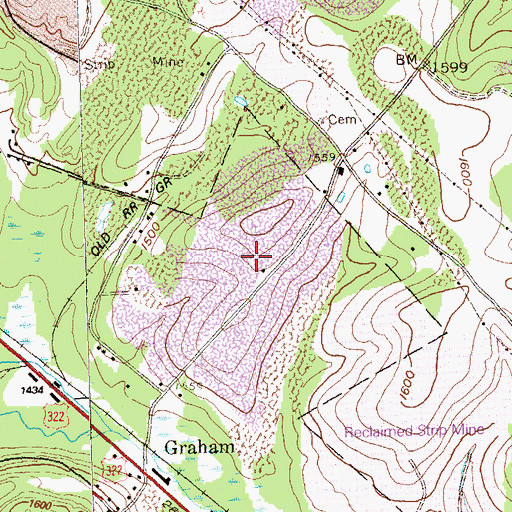 Topographic Map of Moshannon Valley Correctional Institution, PA