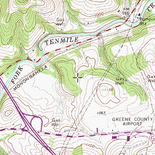 Topographic Map of State Correctional Institution Greene, PA
