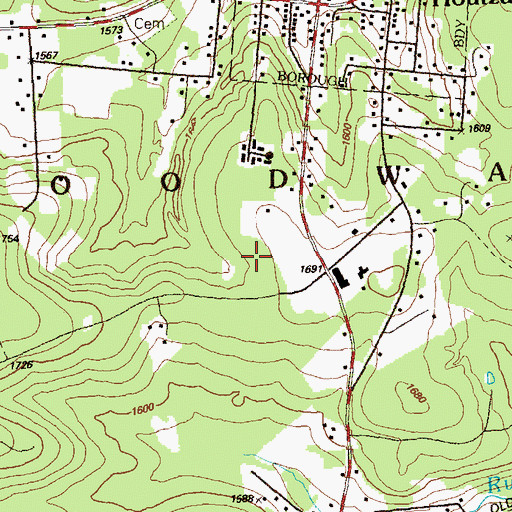 Topographic Map of State Correctional Institution Houtzdale, PA