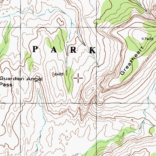 Topographic Map of Zion Wilderness, UT