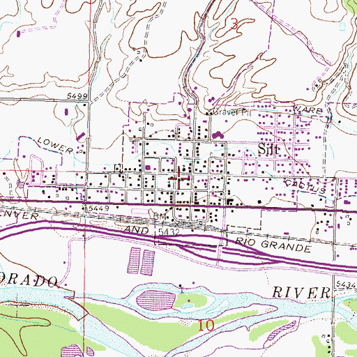 Topographic Map of Silt Police Department, CO