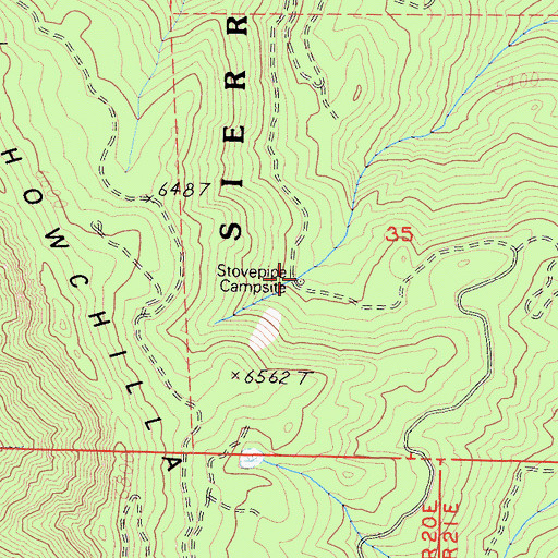 Topographic Map of Stovepipe Campsite, CA