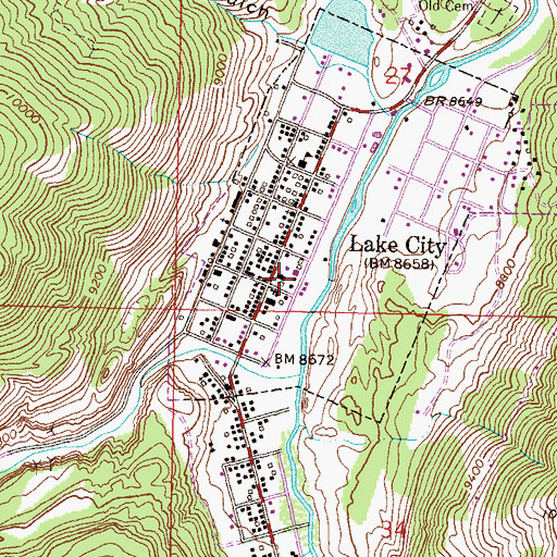 Topographic Map of Hinsdale County Sheriff's Office, CO