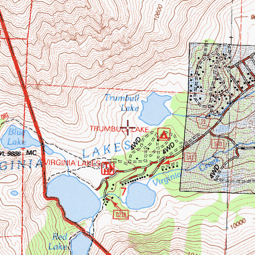 Topographic Map of Trumbull Campground, CA