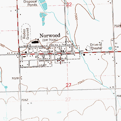Topographic Map of Norwood Police Department, CO