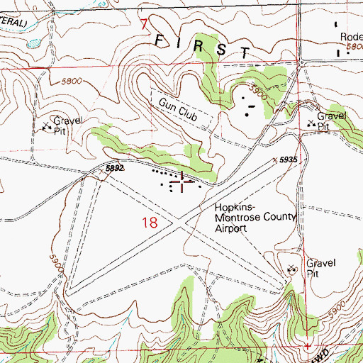 Topographic Map of Montrose County Deputy Sheriff's Office, CO