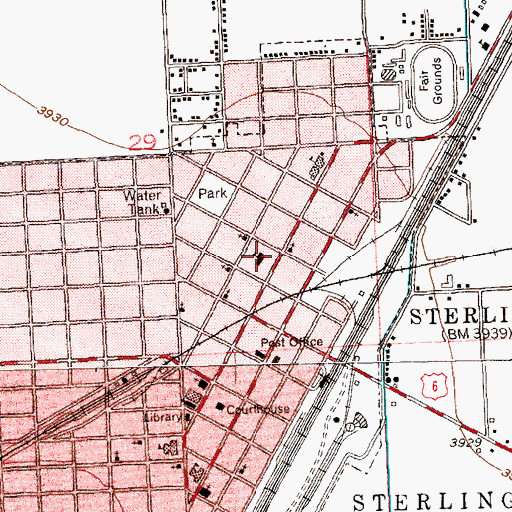 Topographic Map of Sterling Police Department, CO