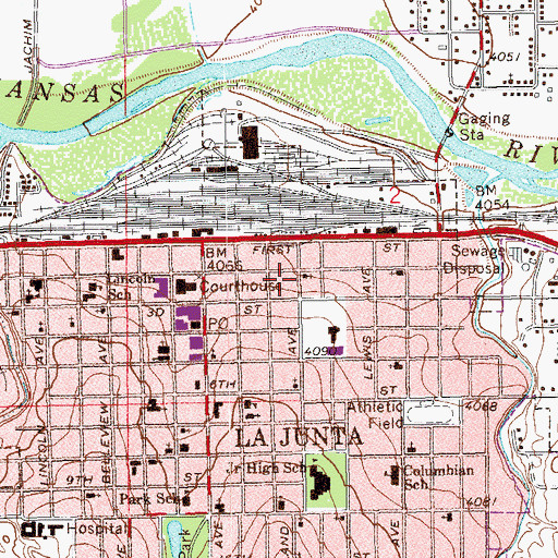 Topographic Map of Otero County Sheriff's Office, CO