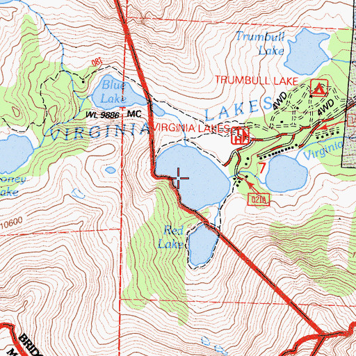 Topographic Map of Big Valley Lake, CA
