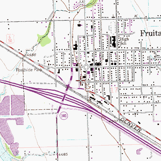Topographic Map of Fruita Police Department, CO