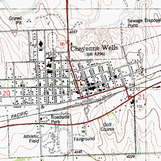 Topographic Map of Cheyenne County Sheriff's Office, CO