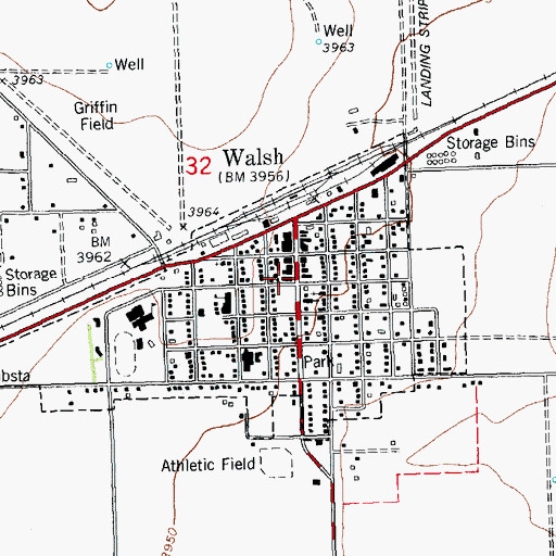 Topographic Map of Walsh Police Department, CO