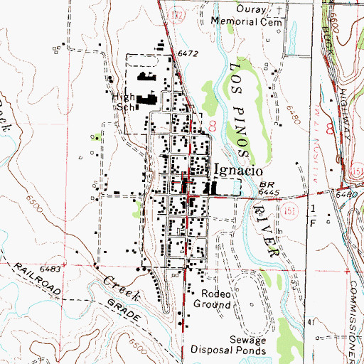 Topographic Map of Ignacio Police Department, CO