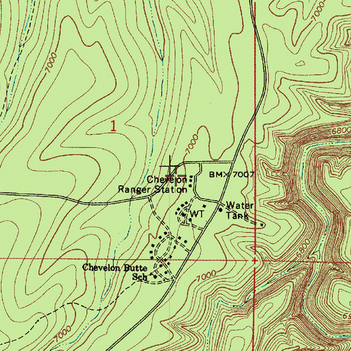 Topographic Map of Chevelon Ranger Station, AZ