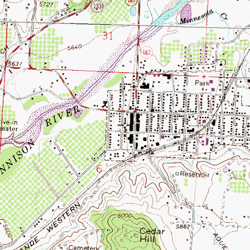 Topographic Map of Paonia City Police Department, CO