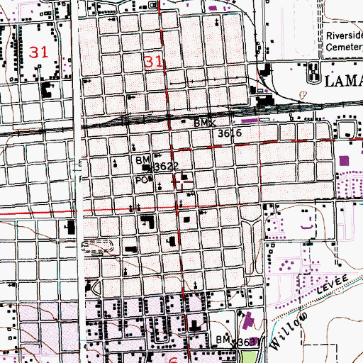 Topographic Map of Prowers County Sheriff's Office, CO