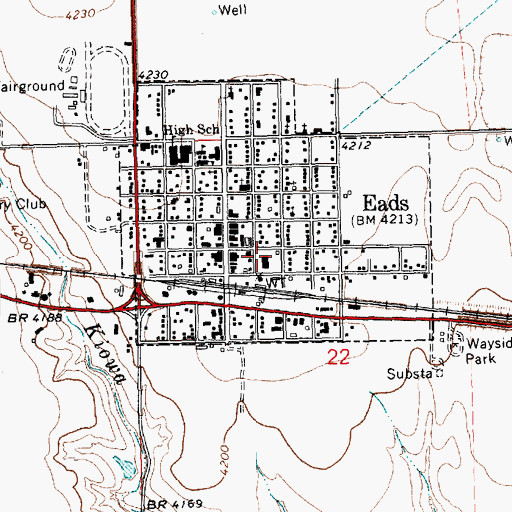Topographic Map of Kiowa County Sheriff's Office, CO