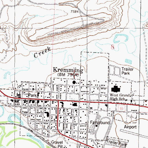 Topographic Map of Colorado State Patrol Kremmling Post, CO