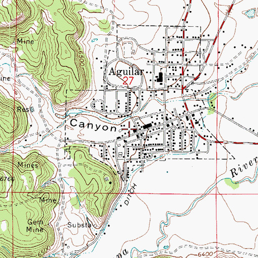 Topographic Map of Las Animas County Sheriff's Office, CO