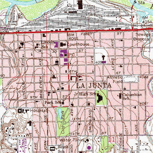 Topographic Map of Colorado State Patrol La Junta Post, CO
