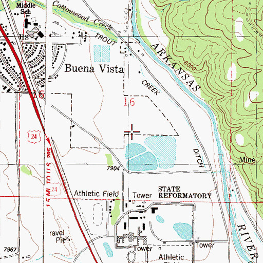 Topographic Map of Colorado State Patrol Buena Vista Post, CO