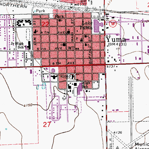 Topographic Map of Colorado State Patrol Yuma Post, CO