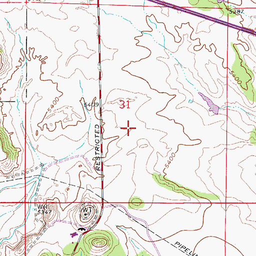 Topographic Map of Centennial Correctional Facility, CO