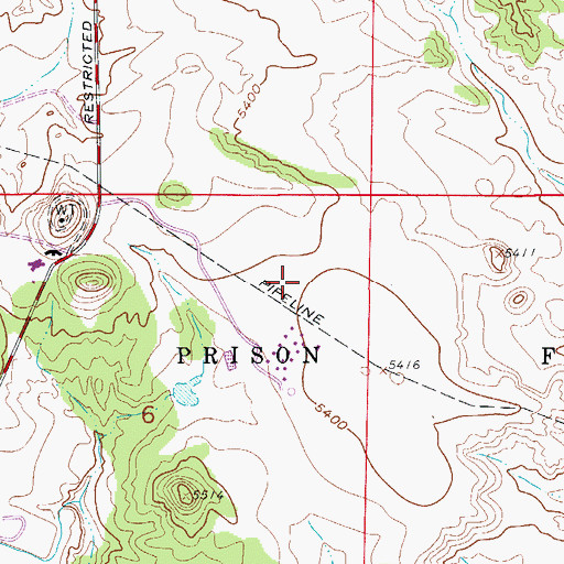 Topographic Map of Four Mile Correctional Center, CO