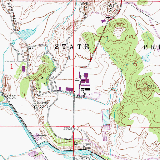 Topographic Map of Freemont Correctional Facility, CO