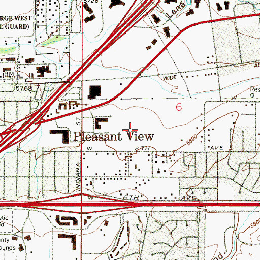 Topographic Map of Lakewood Police Department Mills Substation, CO
