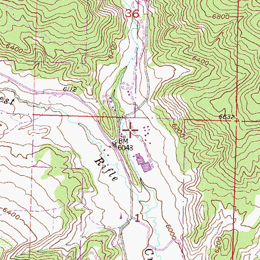 Topographic Map of Rifle Correctional Facility, CO